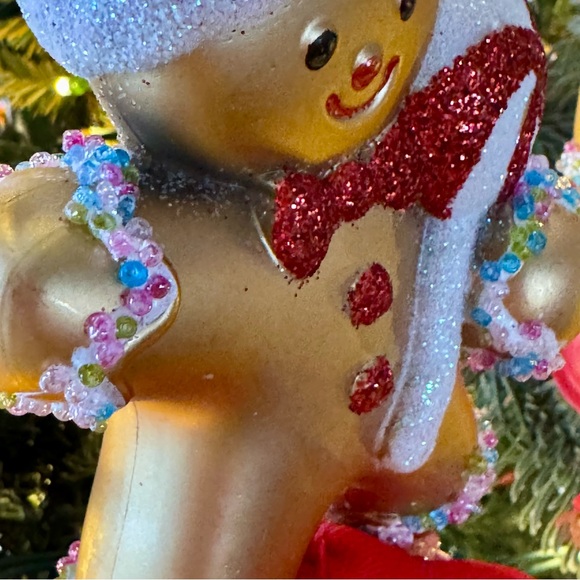NEW!  Gingerbread Man Red Bell Christmas Ornament - Picture 2 of 6